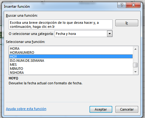 ¿Cómo usar la Función HOY en Excel?