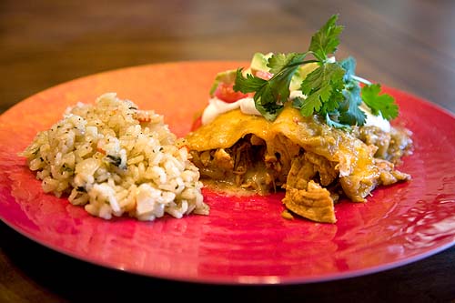 sweet lime chile enchiladas & sweet pepper rice...