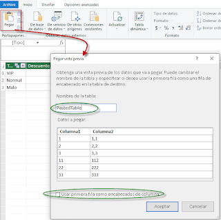 Power Pivot: DATATABLE y crea tus tablas