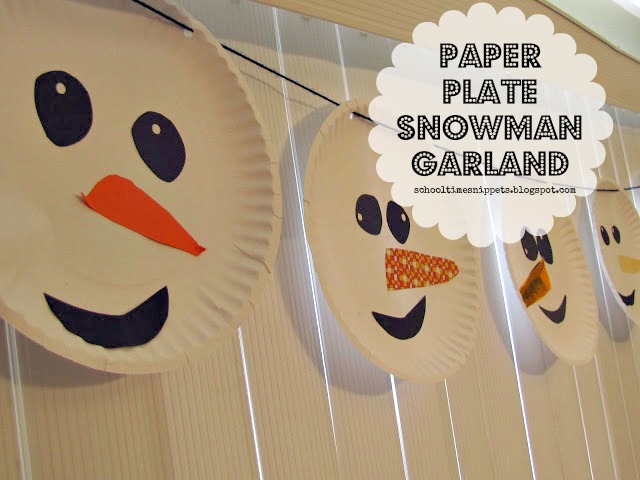 Paper Plate Snowmen Garland School Time Snippets