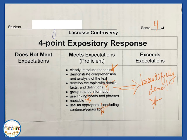 4 point expository single point writing rubric