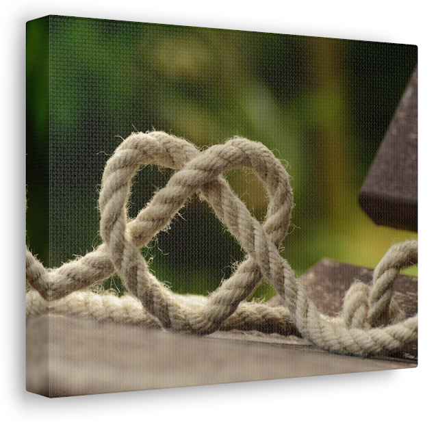 Valentine Canvas Gallery Wrap With Beautiful Heart Shaped Rope Knot