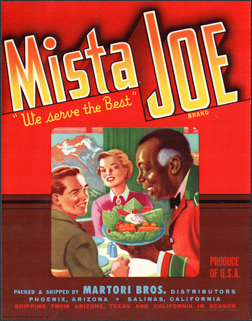 Mista Joe Vegetable Crate Label - Railroad Dining Car