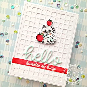 Sunny Studio Stamps: Frilly Frames Retro Petal Dies Woodsy Autumn Hello Word Die Hello Card by Franci Vignoli