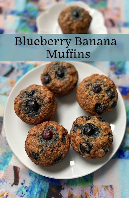 Food Lust People Love: Overripe banana and juicy frozen blueberries make these blueberry banana muffins some of the best I’ve ever baked. Small batch of six! Highly recommend!