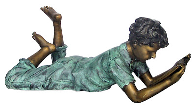 Children Garden Statues on Bronze Garden Statue Boy Reading Book