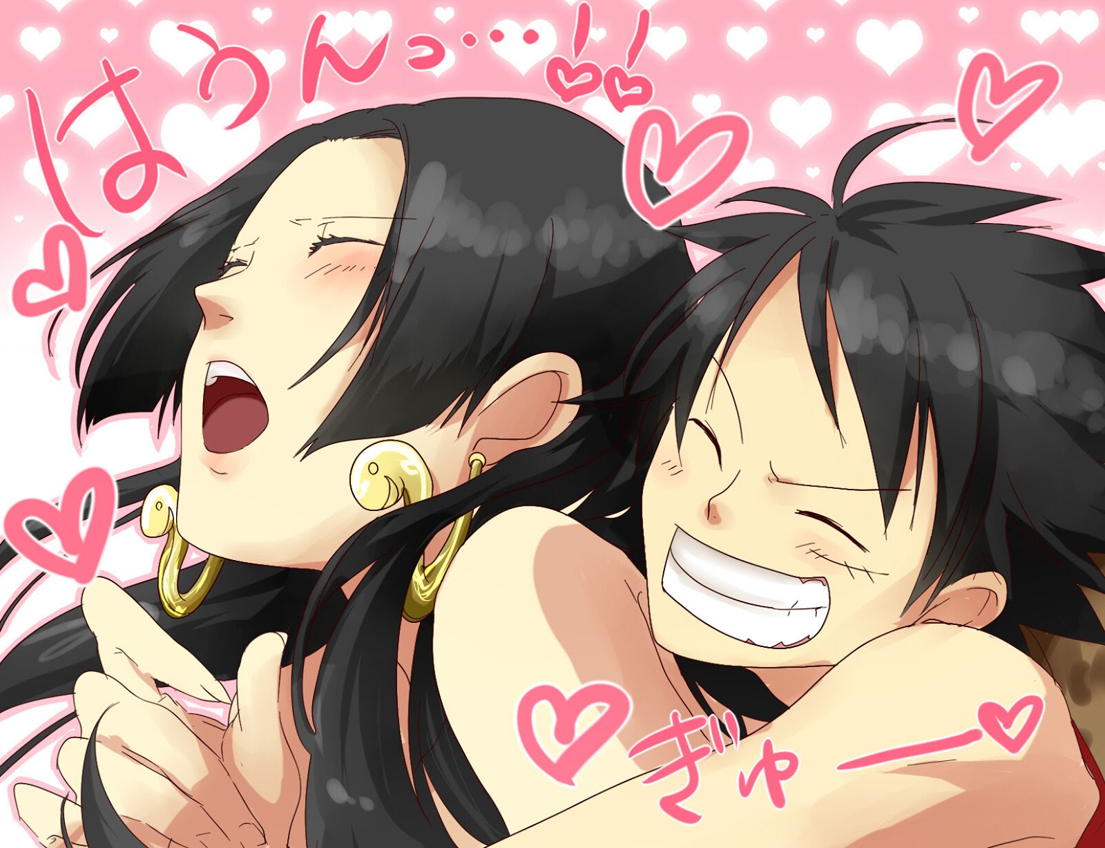 ... Luffy Anime Lover Couple Hug Heart HD Wallpaper Desktop Background