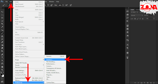 Cara Mengubah Warna Tampilan Adobe Photoshop CS6