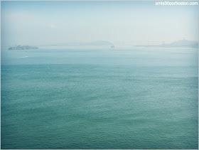 Vistas Isla de Alcatraz desde el Golden Gate Bridge