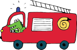 crocodile driving fire engine