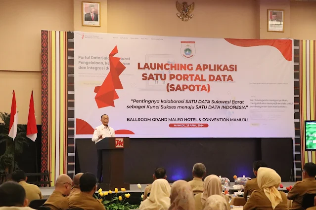 Pemprov  Sulbar Launching Aplikasi SAPOTA, Pj Gubernur, Prof Zudan Dorong Satu Data Sulbar Untuk Kesejahteraan Masyarakat