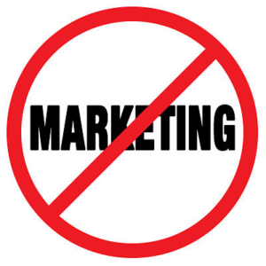 warning discouraging businesses from adverts and marketing