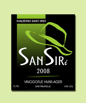 san siri white wine label 