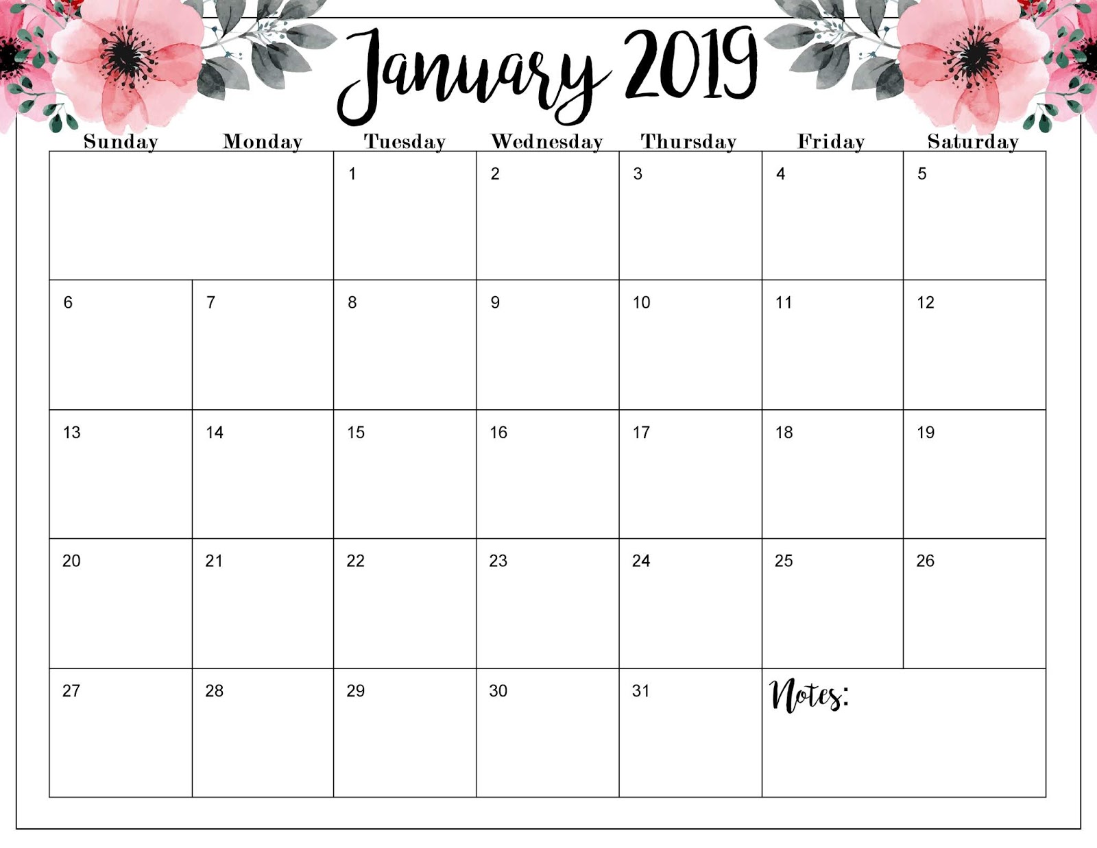 The Cozy Red Cottage Free 19 Calendar Printable