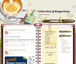 Coffee Desk 3 Column Blogger Template