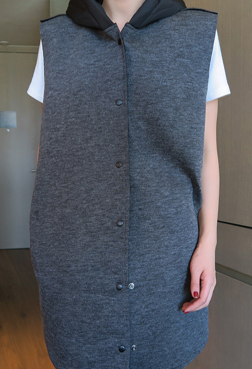  Snap-Button Hooded Vest