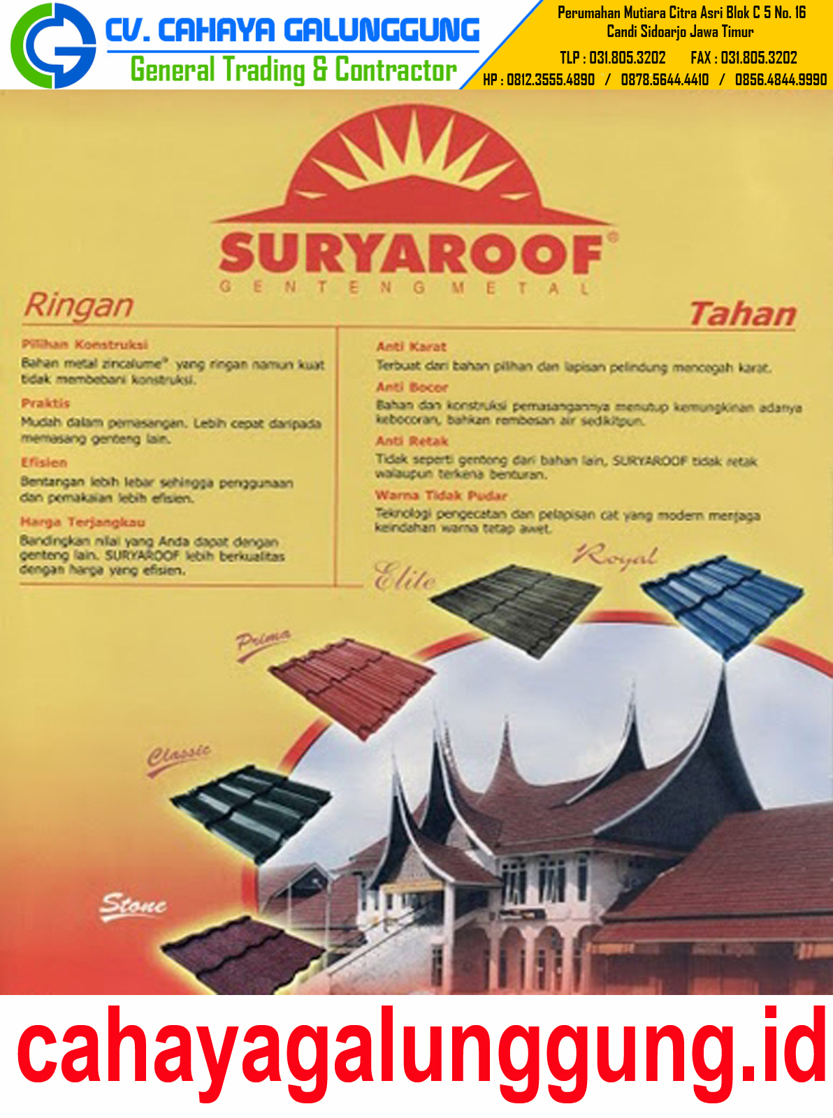 Brosur Dan Harga Genteng Metal Surya Roof - Harga Atap 