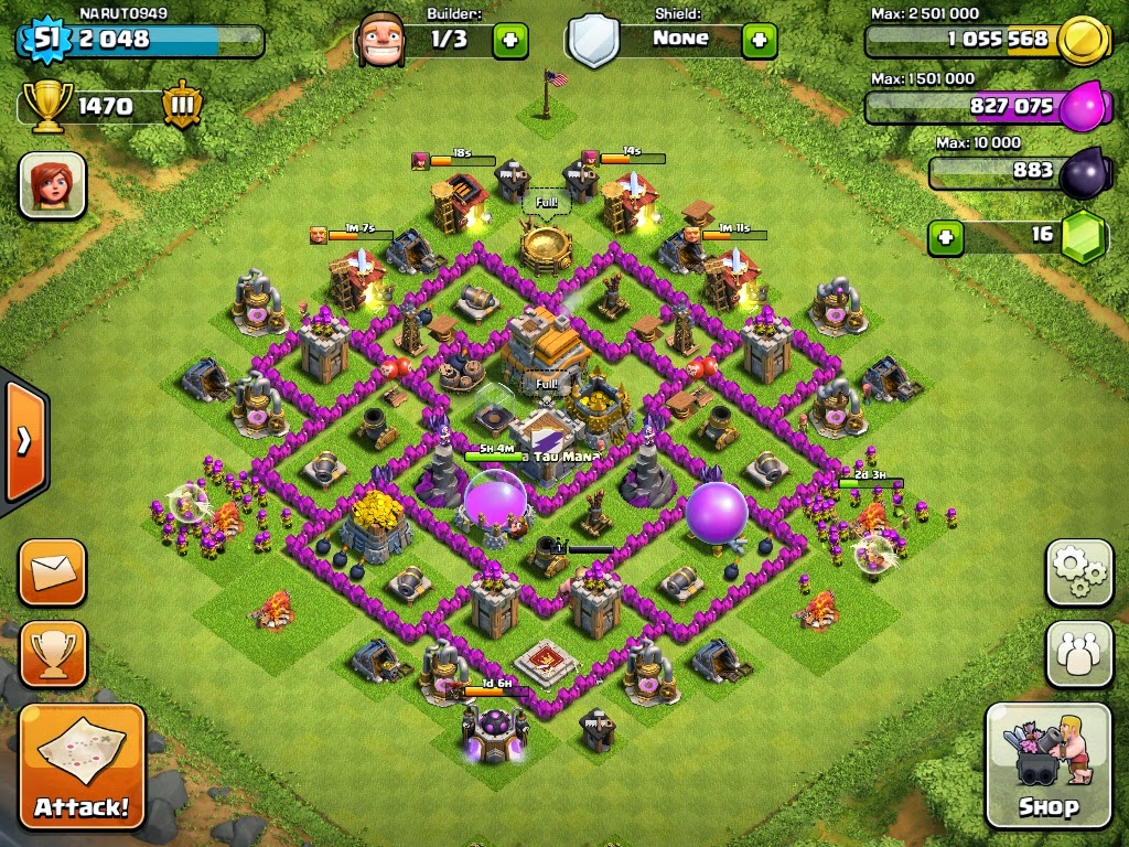 Contoh Susunan Base Pada Town Hall 7 COC - Artikel Ampuh