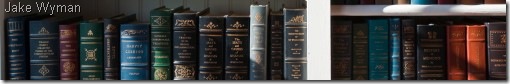 Sunlight shining on a library of books
