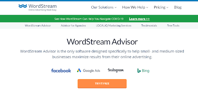 Wordstream free keyword research tool