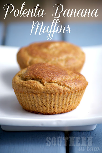 Polenta Banana Muffins - low fat, gluten free, clean recipe