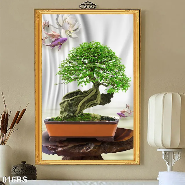 Tranh Mai Đào - Bonsai