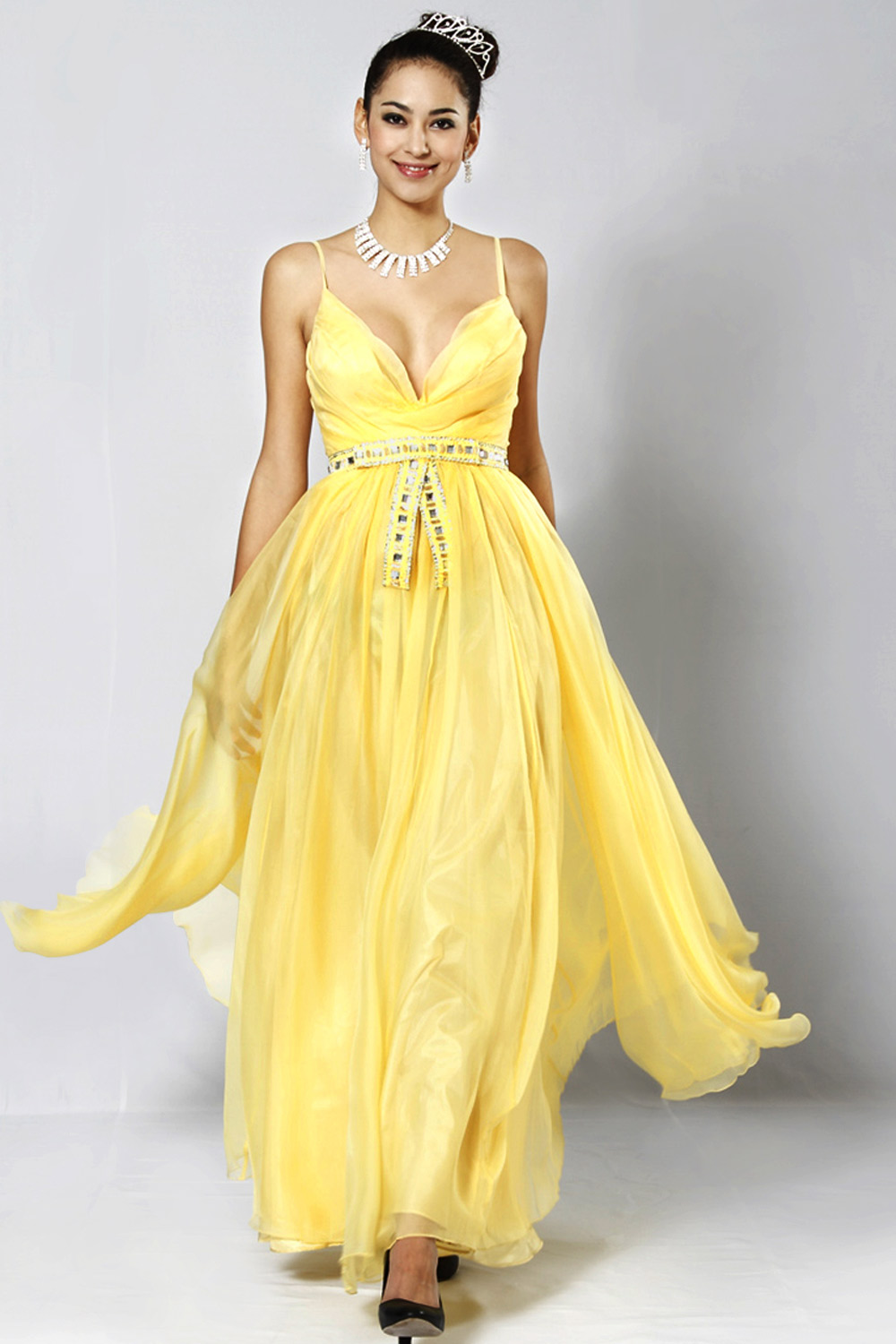 Robe de soirÃ©e jaune longue