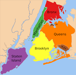 Plan des boroughs de New York