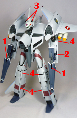 Macross Flashback 2012 VF-4G Lightning III Armament weapon position