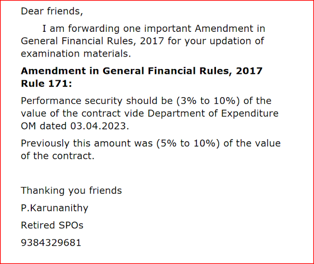 Amendment in General Financial Rules, 2017 