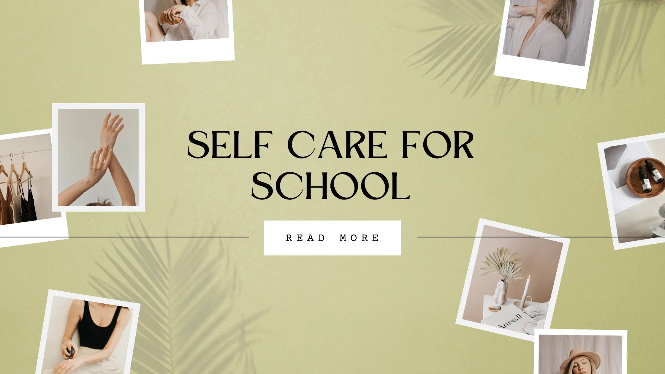 different collection of images of self care