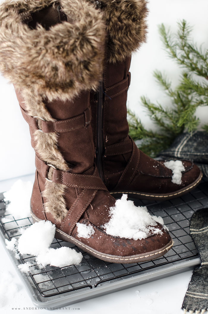 Keep Snowy Boots from Melting on Your Floors with this DIY Boot Tray | ANDERSON+GRANT