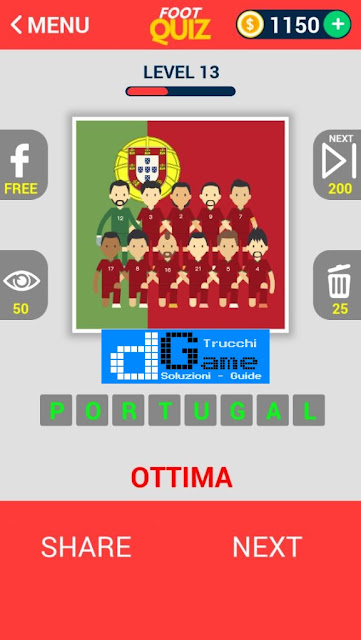 FootQuiz Calcio Quiz Football ( TEAM) soluzione livello 11-20