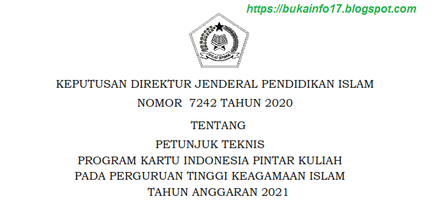 Juknis KIP Kuliah Kemenag 2021