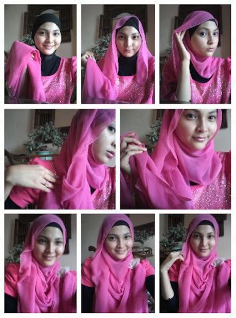 15 Tutorial Hijab Paris Segi Empat Terbaru 2016 Update Gambar