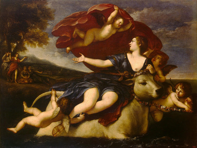 Rape of Europa by Francesco Albani - Religious, Mythology Paintings from Hermitage Museum