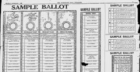 Climbing My Family Tree: Sample Ballot for November 2, 1920 printed in the Youngstown  Ohio Vindicator on November 1, 1920
