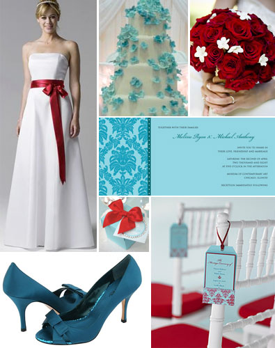 I'm currently loving turquoise and red together especially for brides 