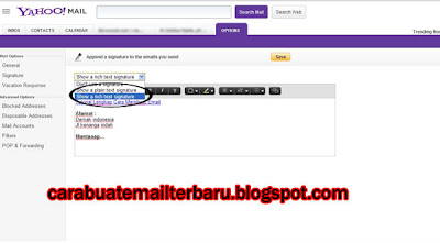 Cara Membuat Signature/Tanda Tangan Di Email Yahoo update 2013