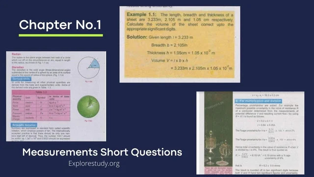 Measurements Short Questions - 11 Class Physics Chapter No.1