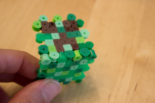 directions how to make 3d perler bead minecraft creepers- fun affordable kids craft