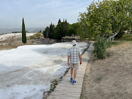 Pamukkale - a boardwalk takes you along the ridge of the terraces