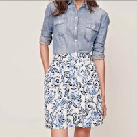  Floral Pocket Skirt (Misty Blue)