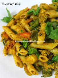 Chettinad Vegetable Pasta / Masala Pasta / Pasta Chettinad