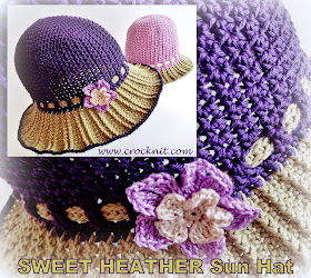 sun hats crochet patterns cotton short long brim