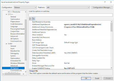 opencv visual studio library setting