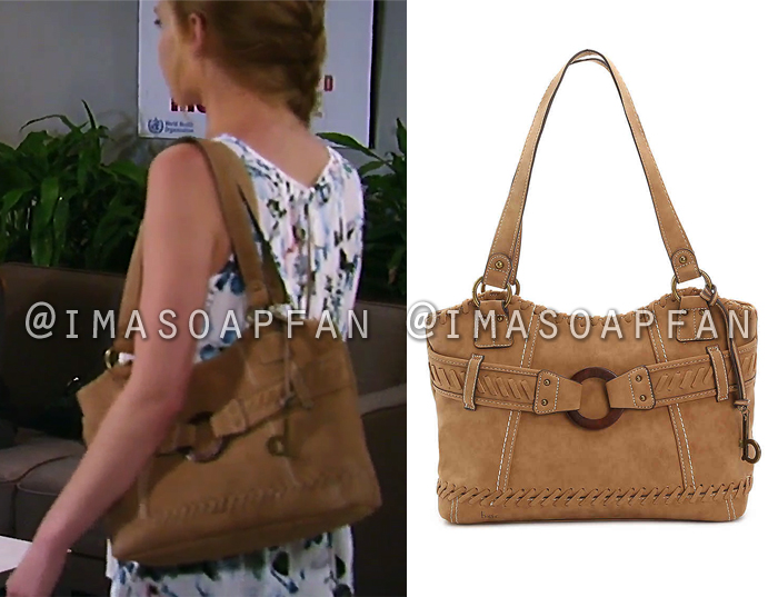 Nelle Hayes, Chloe Lanier, Brown Whipstitch Shoulder Bag, General Hospital, GH