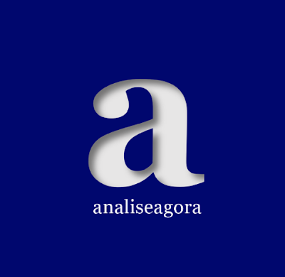 A imagem de fundo azul e caractere na cor branca, a letra [a] minúscula mostra a logomarca de analiseagora.