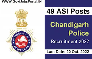 Chandigarh Police ASI Recruitment 2022 : 49 Assistant Sub Inspector Posts