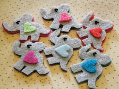 felt elephant heart embellishments cute kawaii girl littlelovables